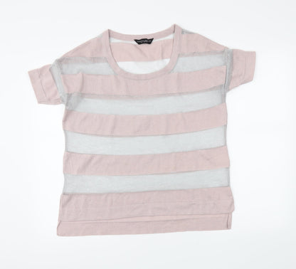 Dorothy Perkins Womens Pink Striped  Pullover Jumper Size 10