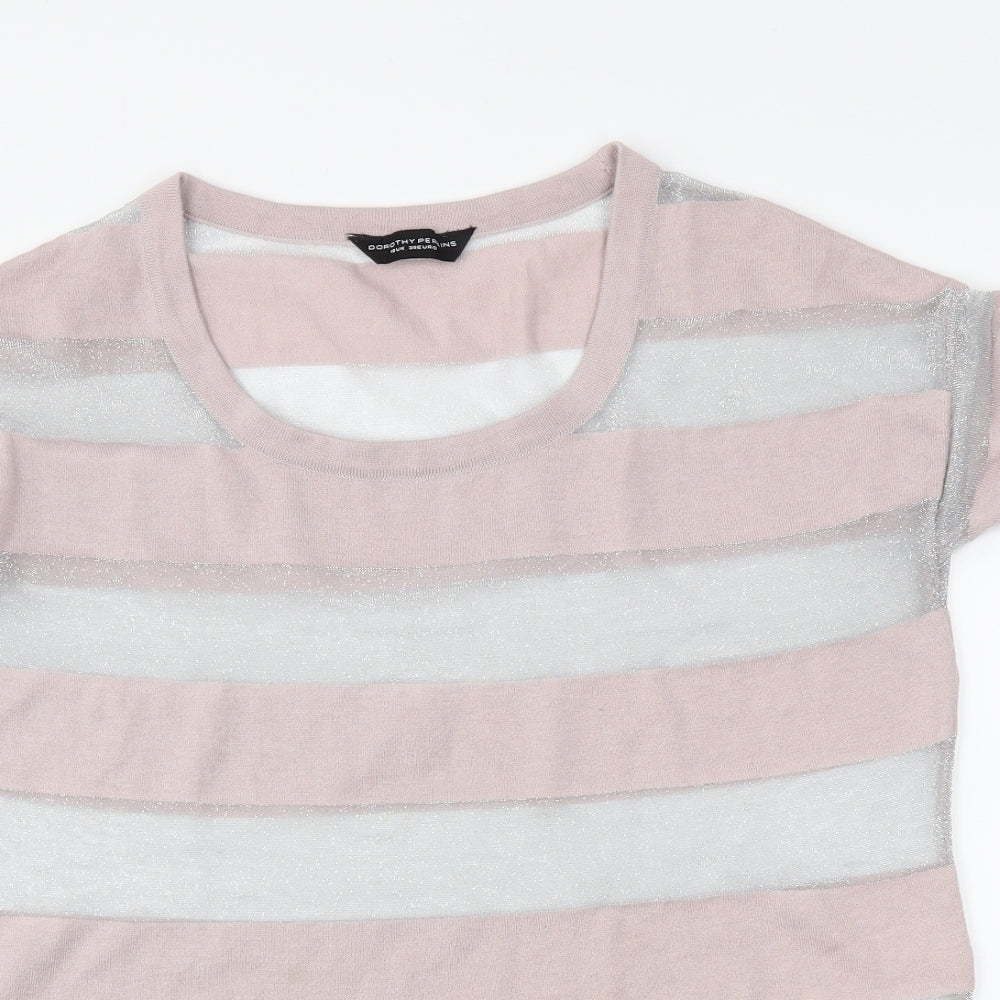 Dorothy Perkins Womens Pink Striped  Pullover Jumper Size 10