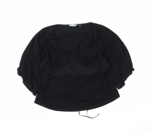 Womens UK Size 14 Red Herring Black Basic Blouse