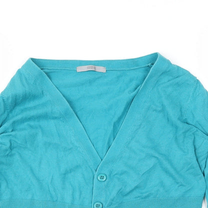 M&S Womens Blue   Cardigan Jumper Size 10