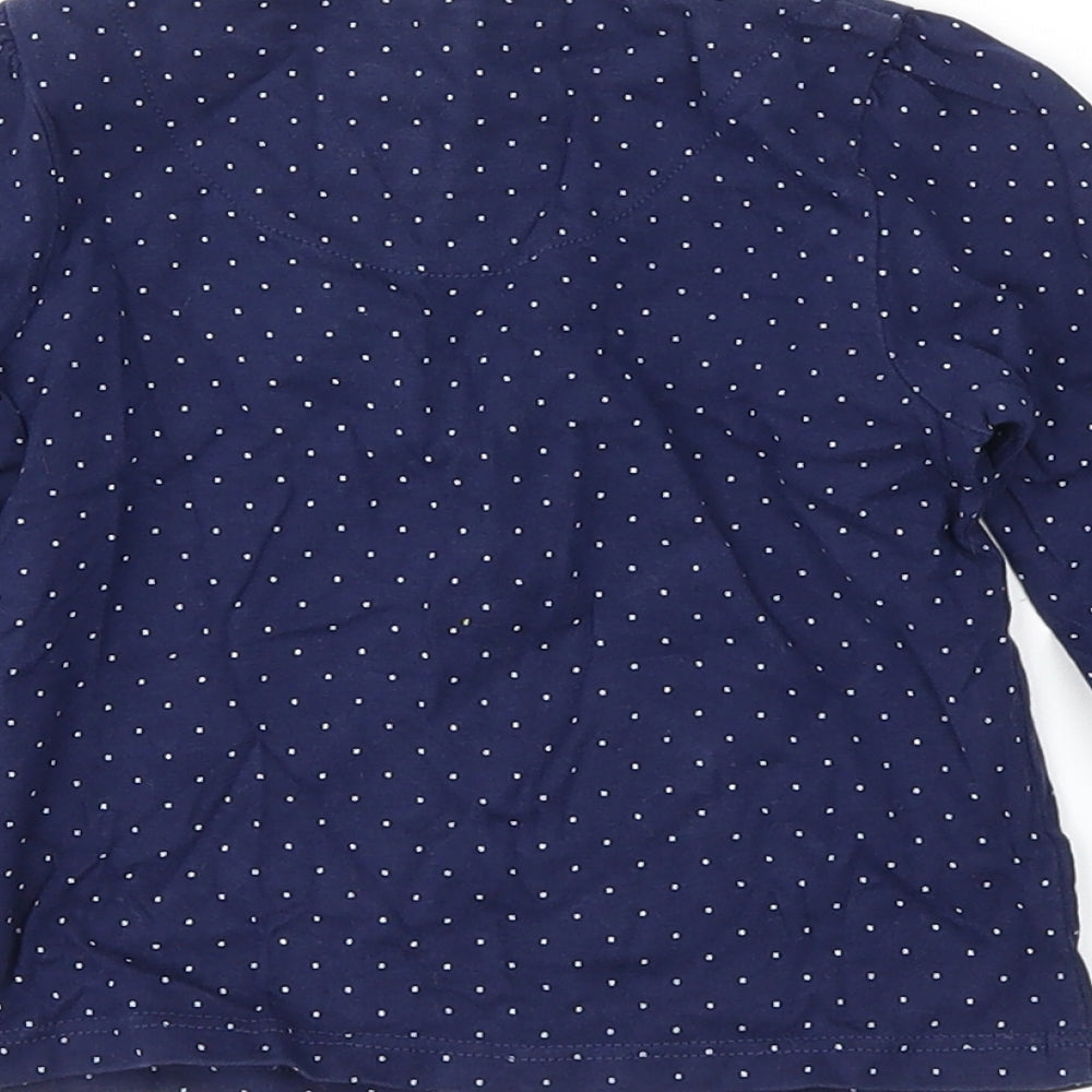 TU Girls Blue Polka Dot  Basic T-Shirt Size 12-18 Months