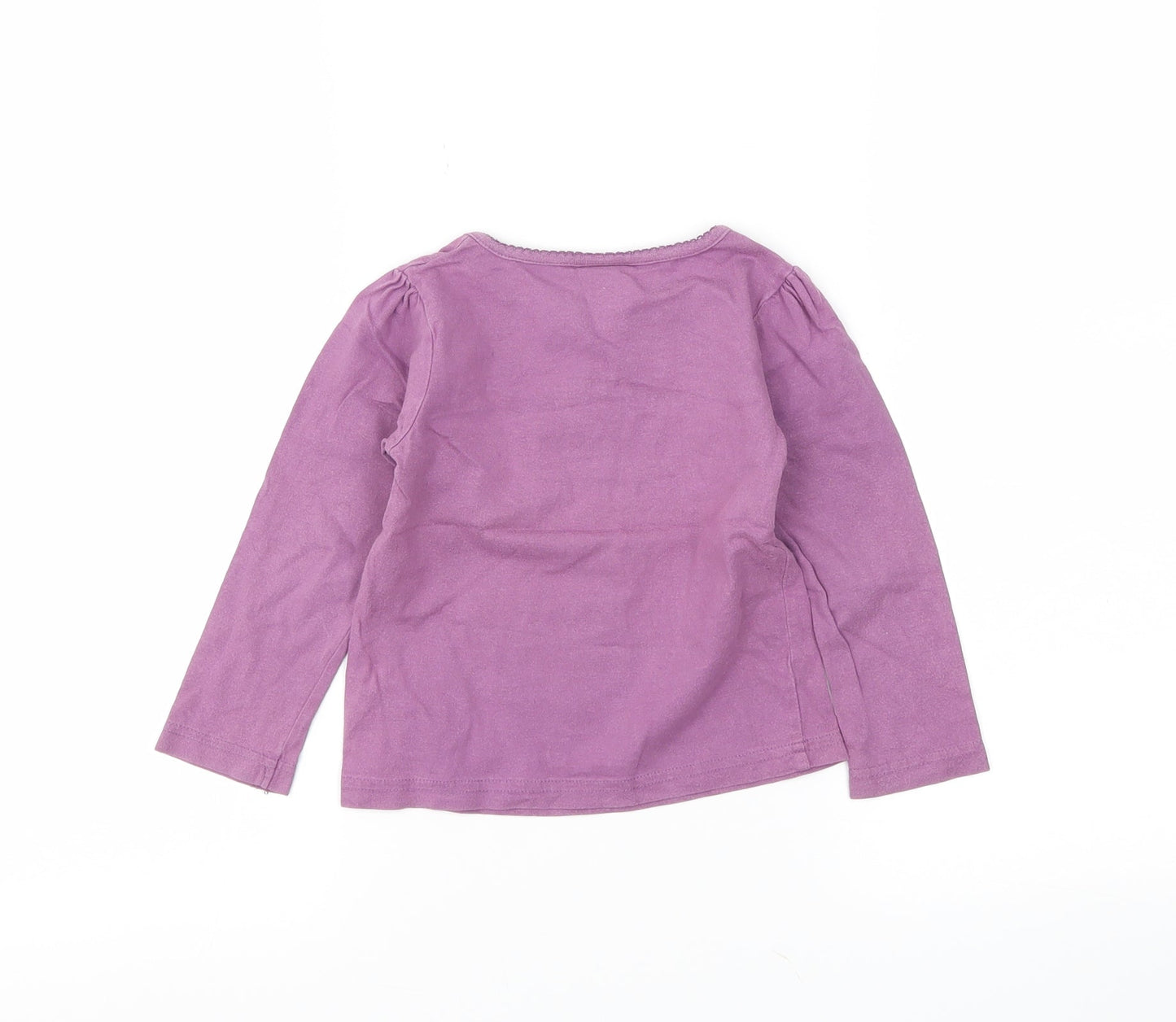 Cherokee Girls Purple Floral  Basic T-Shirt Size 24 Months