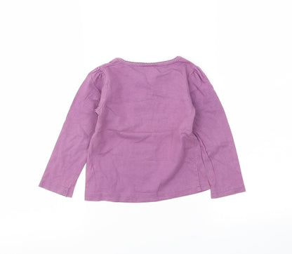 Cherokee Girls Purple Floral  Basic T-Shirt Size 24 Months