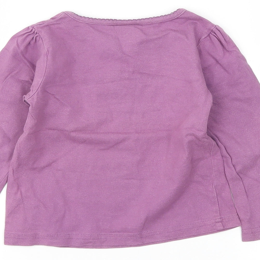 Cherokee Girls Purple Floral  Basic T-Shirt Size 24 Months