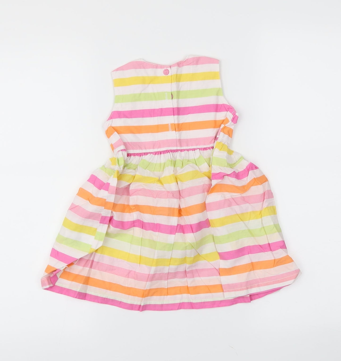 H&M Girls White Striped  Skater Dress  Size 12-18 Months