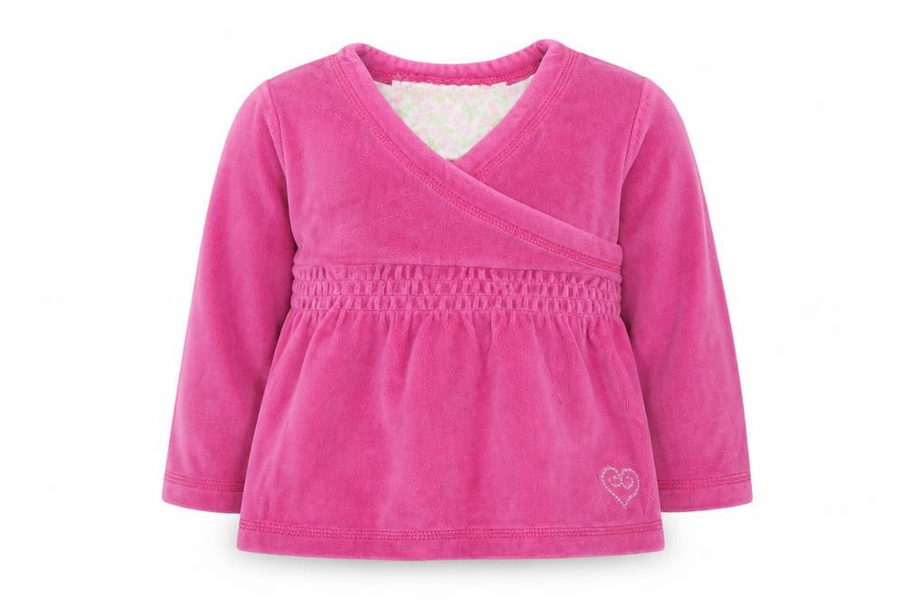 Front view of my favourite things girls’ pink jumper, size 12-18, months