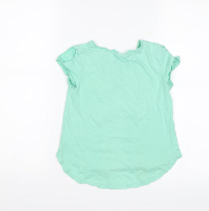 Preworn Girls Green   Basic T-Shirt Size 6-7 Years  - Star