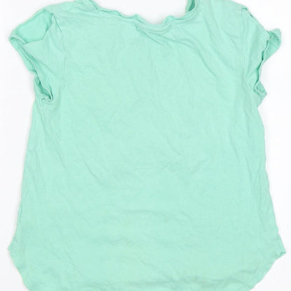 Preworn Girls Green   Basic T-Shirt Size 6-7 Years  - Star