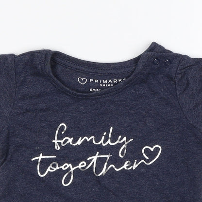 Primark Baby Blue   Basic T-Shirt Size 6-9 Months  - Family together