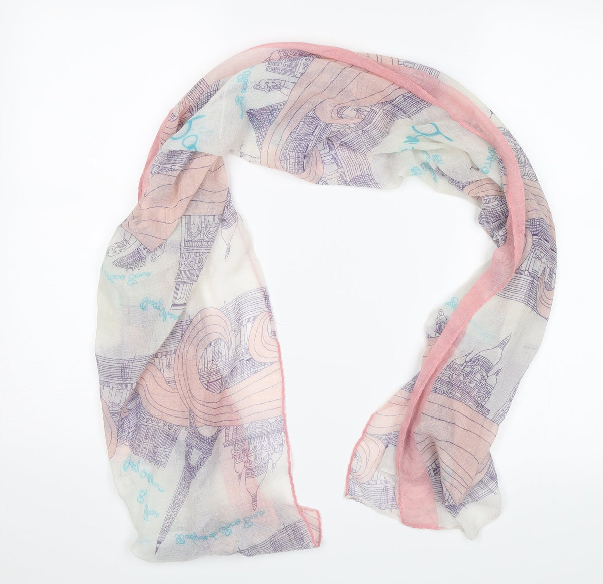 Additional front view of Preworn women’s pink shawl/wrap - paris