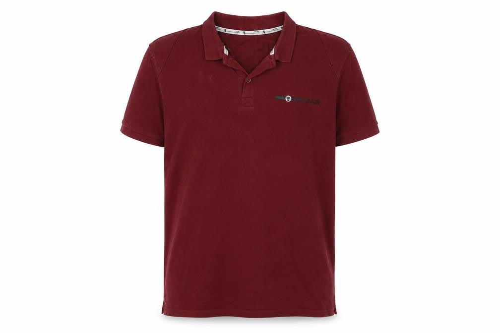 Front view of Police women’s red basic polo, size UK 6