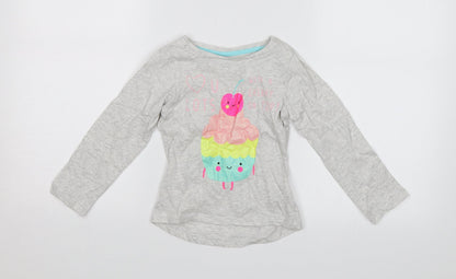 Preworn Girls Grey   Jersey T-Shirt Size 2-3 Years  - Love you lots