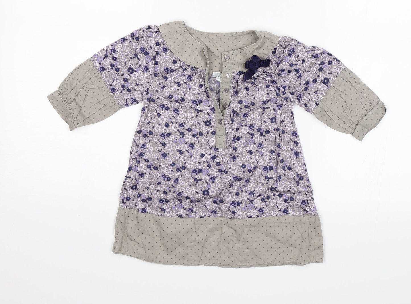 Vertbaudet Baby Purple Floral  Shift  Size 18 Months
