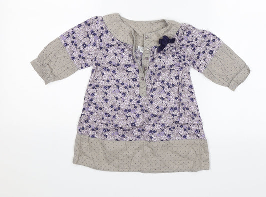 Vertbaudet Baby Purple Floral  Shift  Size 18 Months