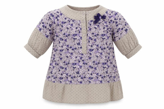 Vertbaudet Baby Purple Floral  Shift  Size 18 Months