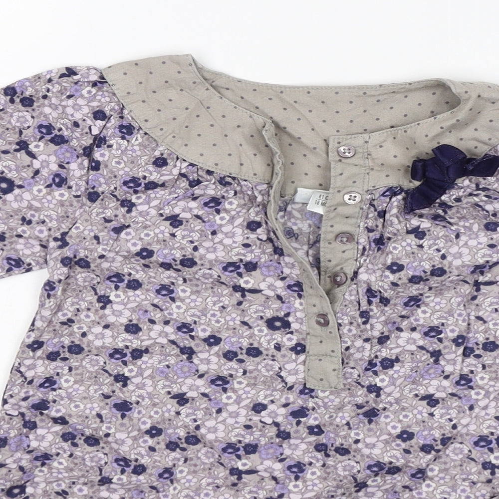 Vertbaudet Baby Purple Floral  Shift  Size 18 Months