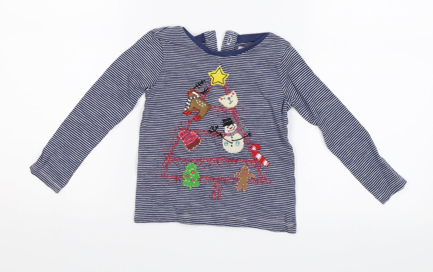NEXT Baby Blue Striped  Jersey T-Shirt Size 12-18 Months  - Chirstmas