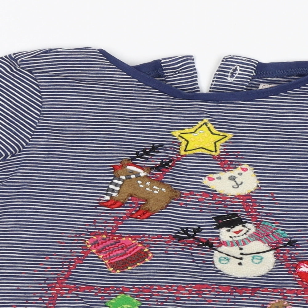 NEXT Baby Blue Striped  Jersey T-Shirt Size 12-18 Months  - Chirstmas