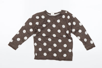 H&M Baby Brown Polka Dot  Pullover Jumper Size 12-18 Months
