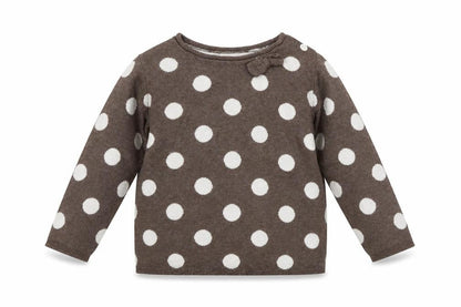 Front view of H&M Baby Brown Polka Dot jumper, size 12-18, Months