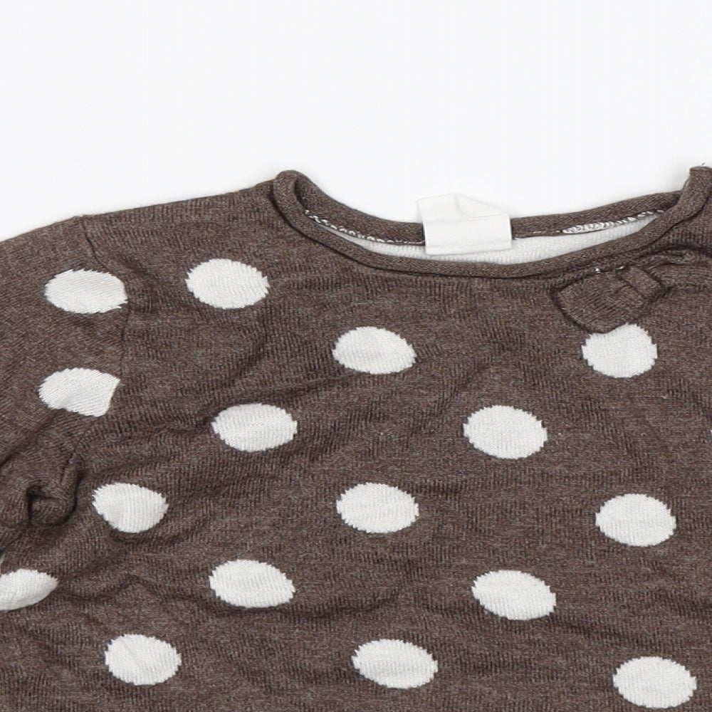 H&M Baby Brown Polka Dot  Pullover Jumper Size 12-18 Months