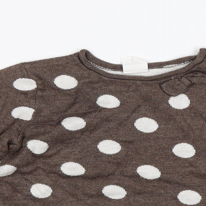 H&M Baby Brown Polka Dot  Pullover Jumper Size 12-18 Months