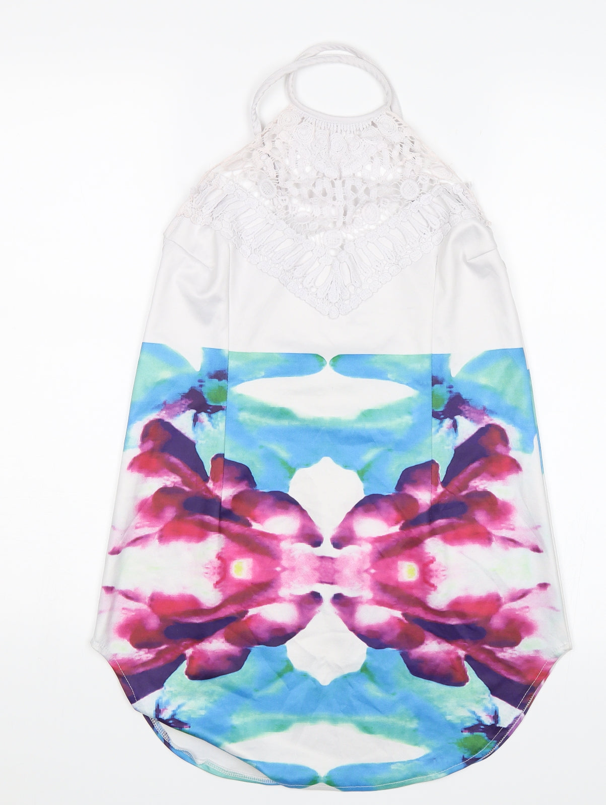 Artistic Taste Womens White Floral  Basic Blouse Size L