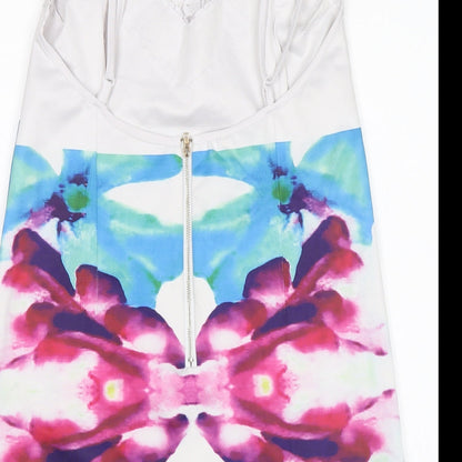 Artistic Taste Womens White Floral  Basic Blouse Size L
