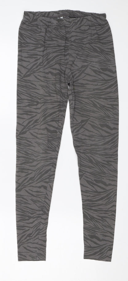 TU Girls Grey Animal Print  Jegging Trousers Size 12 Years