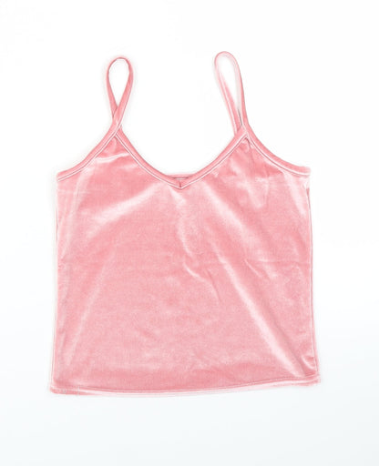 Womens UK Size S Preworn Pink Basic Tank