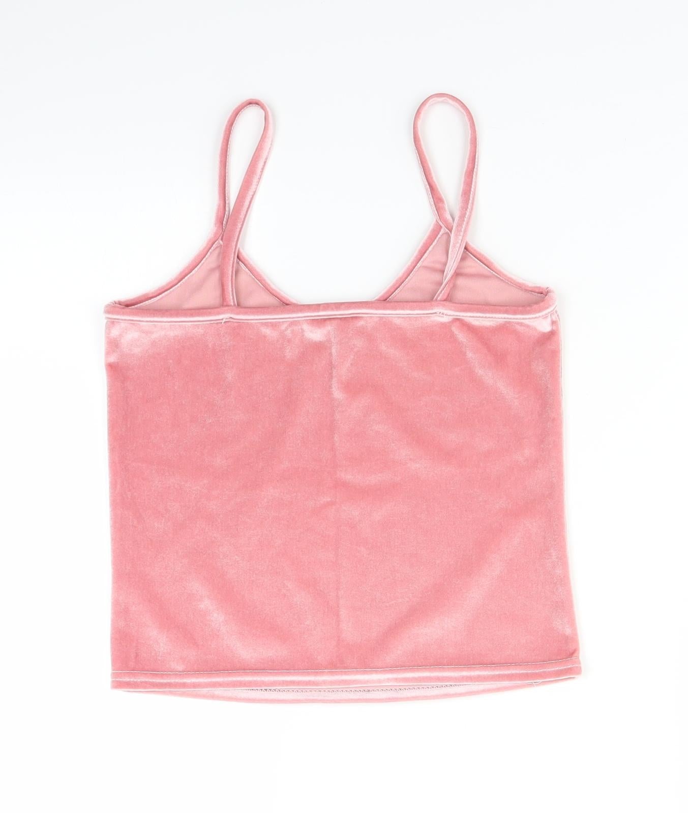 Womens UK Size S Preworn Pink Basic Tank