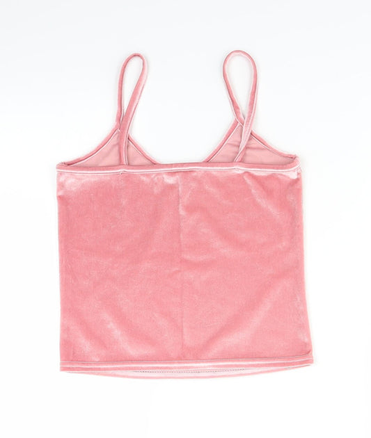 Womens UK Size S Preworn Pink Basic Tank