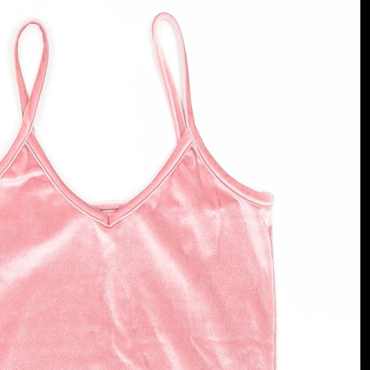 Womens UK Size S Preworn Pink Basic Tank