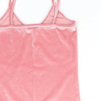 Womens UK Size S Preworn Pink Basic Tank