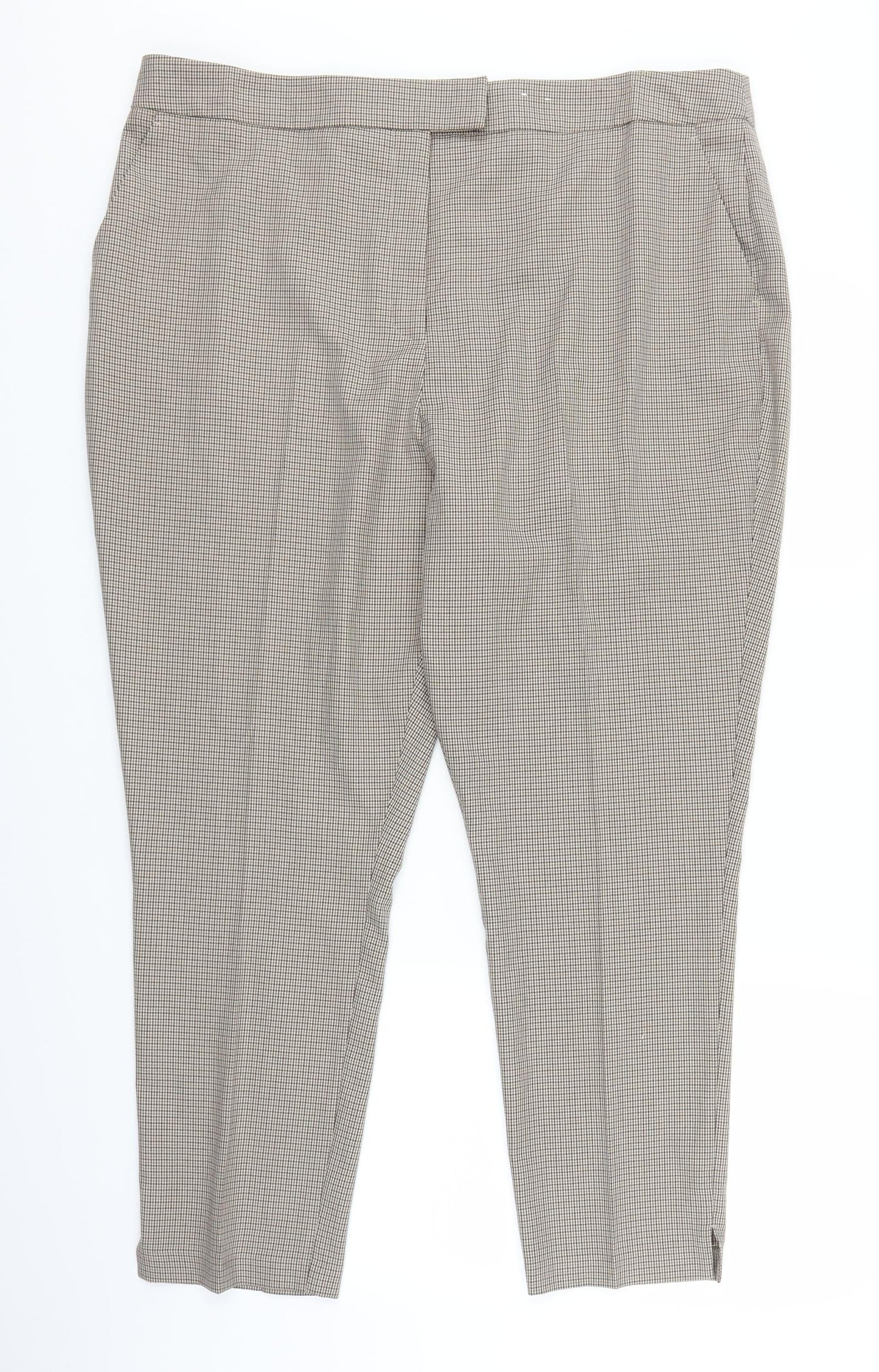 F&F Womens Brown Houndstooth  Trousers  Size 20 L25 in