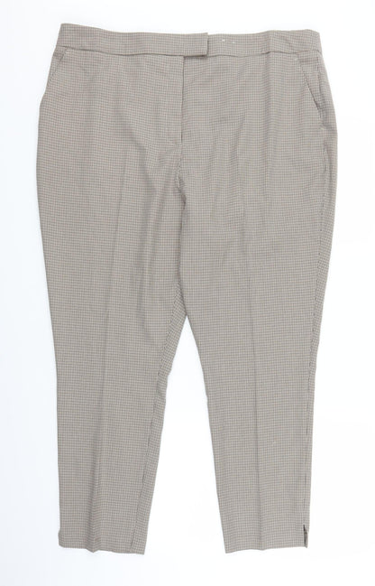 F&F Womens Brown Houndstooth  Trousers  Size 20 L25 in