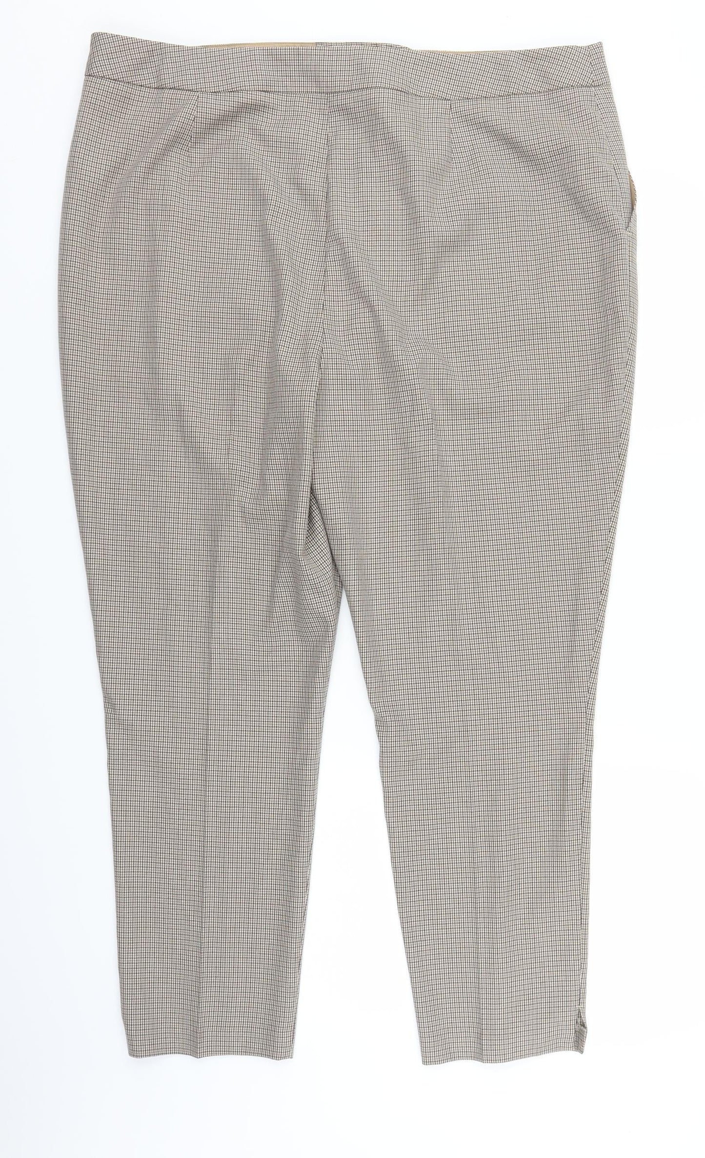 F&F Womens Brown Houndstooth  Trousers  Size 20 L25 in