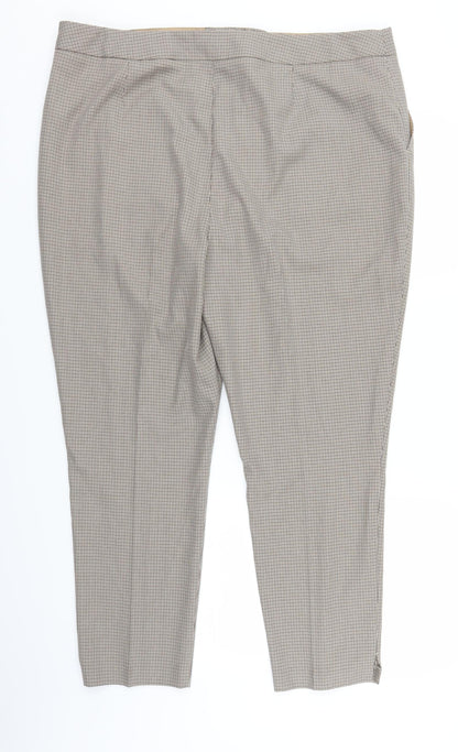F&F Womens Brown Houndstooth  Trousers  Size 20 L25 in