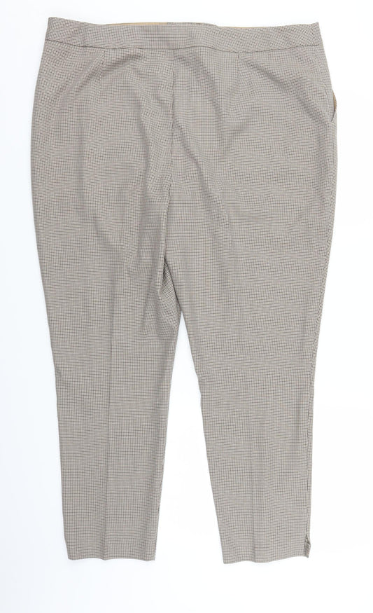F&F Womens Brown Houndstooth  Trousers  Size 20 L25 in