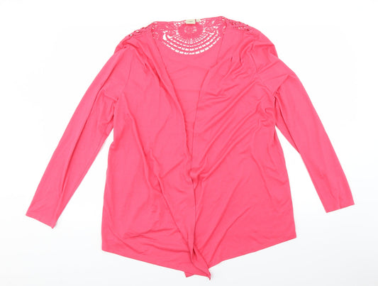 Cotton Traders Womens Pink   Cardigan Jumper Size 14