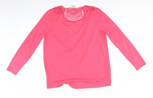 Cotton Traders Womens Pink   Cardigan Jumper Size 14