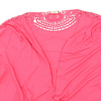 Cotton Traders Womens Pink   Cardigan Jumper Size 14
