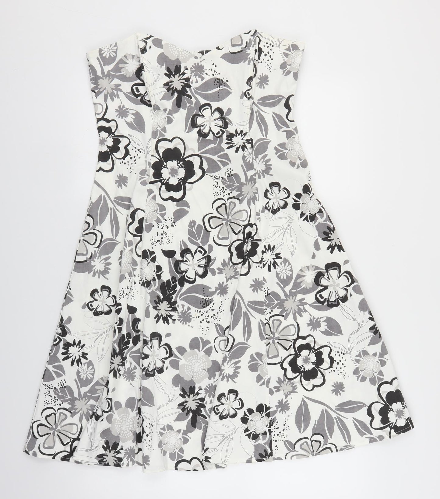 West One Womens White Floral  Fit & Flare  Size M
