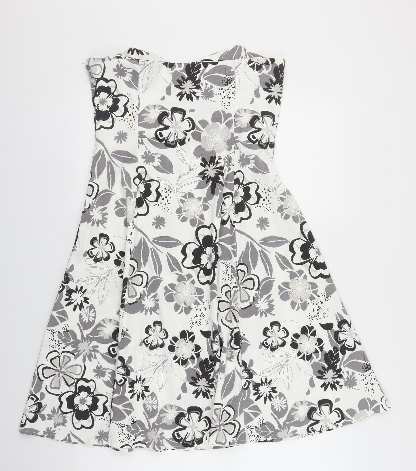 West One Womens White Floral  Fit & Flare  Size M