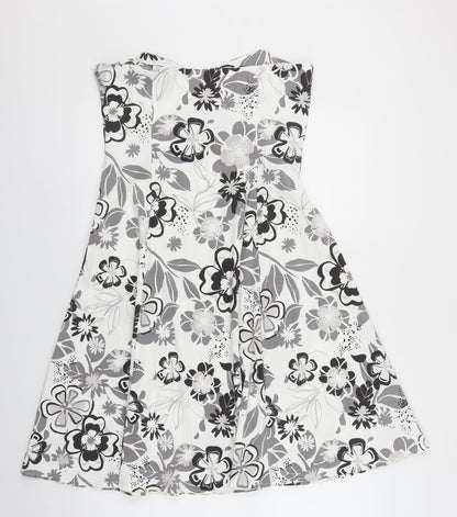 West One Womens White Floral  Fit & Flare  Size M