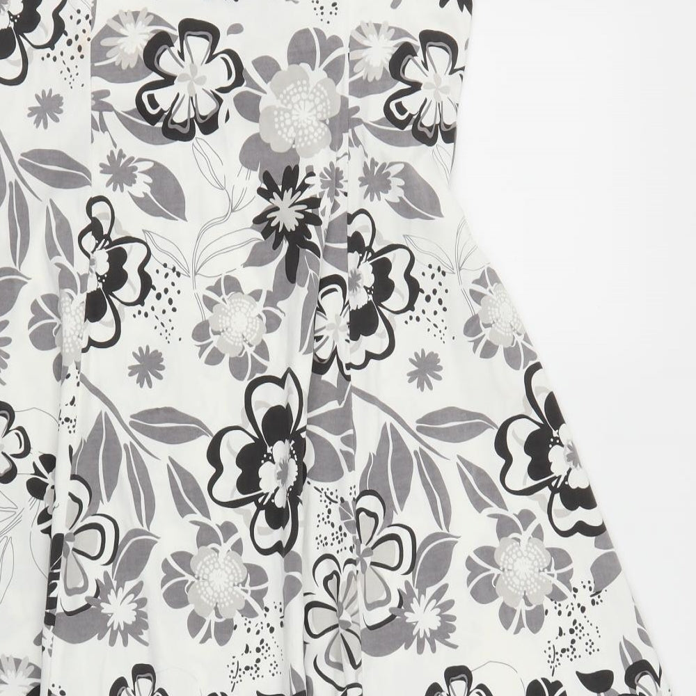 West One Womens White Floral  Fit & Flare  Size M