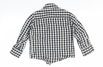 Back view of St Bernard boys’ black check basic button-up, size 4, years