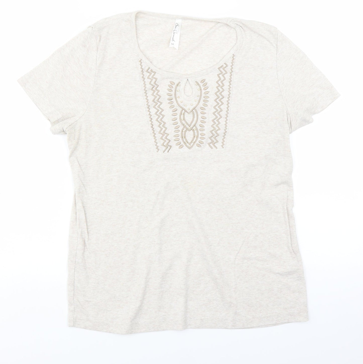 Womens UK Size M BM Beige Basic T-Shirt