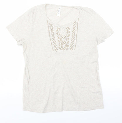 Womens UK Size M BM Beige Basic T-Shirt