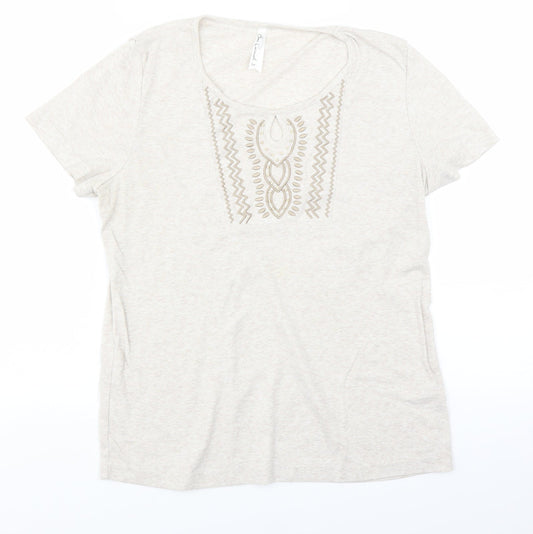 Womens UK Size M BM Beige Basic T-Shirt